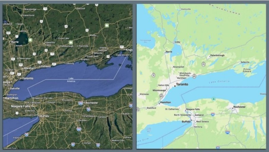 SAMO ZA KORISNIKE U SAD: Aplikacija "Gugl mape" promenila naziv jezera Ontario u "Amerika"
