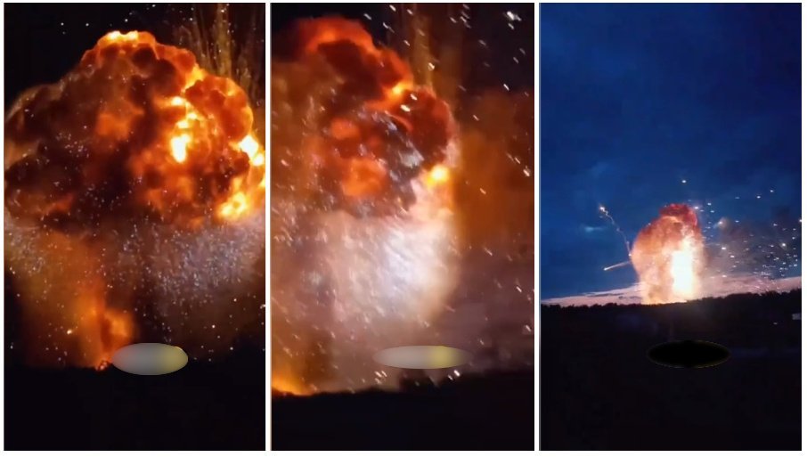 STRAVIČAN SNIMAK EKSPLOZIJE MAGACINA MUNICIJE: Zabeležen trenutak sekundarne detonacije ubojnih sredstava (VIDEO)