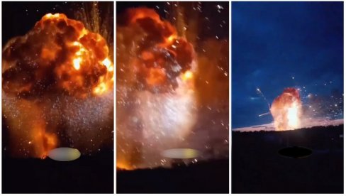 STRAVIČAN SNIMAK EKSPLOZIJE MAGACINA MUNICIJE: Zabeležen trenutak sekundarne detonacije ubojnih sredstava (VIDEO)