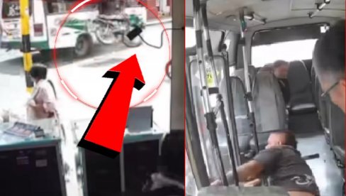 LEDI KRV U ŽILAMA! Motorom u punoj brzini proleteo kroz vrata autobusa, ostao - NEPOVREĐEN (VIDEO)