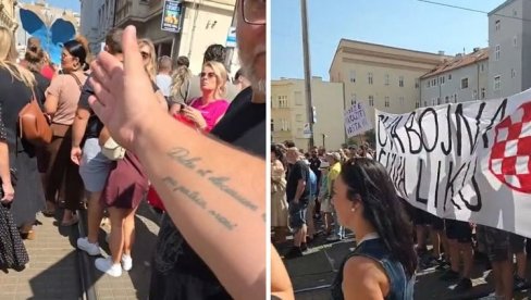 J*BEM TI MAJKU KOMUNISTIČKU, ZGAZI IH SVE REDOM Incident na protestu u Zagrebu