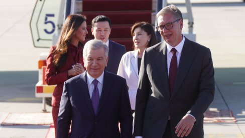 U ČAST POSTETE PREDSEDNIKA MIRZIJOJEVA: Kula Beograd u bojama srpske i uzbekistanske zastave (VIDEO)