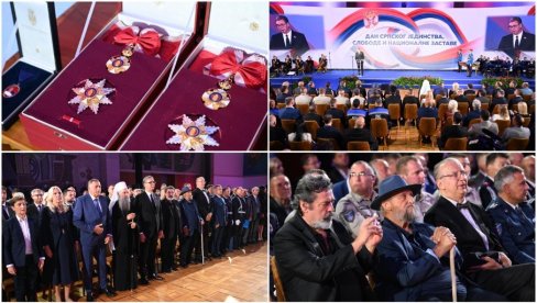 OVAJ PRAZNIK JE OBAVEZA PREMA BUDUĆNOSTI: Vučić uručio 55 odlikovanja povodom Dana srpskog jedinstva, slobode i nacionalne zastave (VIDEO)