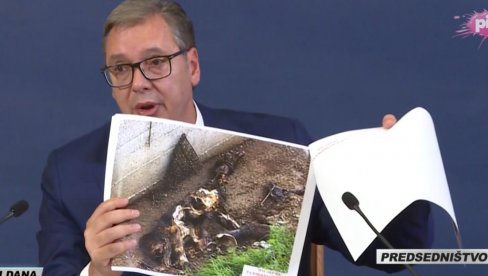 ŽUTA KUĆA NIJE DEO OPTUŽNICE, NI ORAHOVAC, LAPUŠNIK, RADONJIĆKO JEZERO: Vučić pokazao slike brutalnih zločina nad Srbima (FOTO)