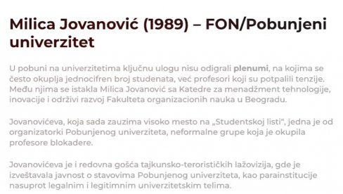 ŠTA TO RADITE: Ko su blokaderi na listi? Milica Jovanović (VIDEO)