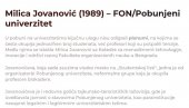ŠTA TO RADITE: Ko su blokaderi na listi? Milica Jovanović (VIDEO)