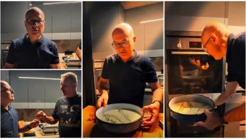 ZNATE LI ŠTA JE LJEUŠA? VUČEVIĆ I KUM ĐURA DRMNULI PO RAKIJICU, PA POKAZALI KULINARSKO UMEĆE: Lider SNS napravio stari krajiški specijalitet