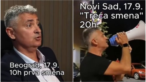 NARODE, OVAJ NAS SVE PRAVI BUDALAMA! Crnogorac Srdanović radi treću smenu na ulici, sa megafonom!