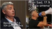 NARODE, OVAJ NAS SVE PRAVI BUDALAMA! Crnogorac Srdanović radi treću smenu na ulici, sa megafonom!