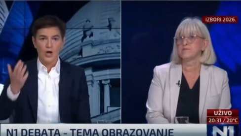 ZAKUKALA I VESNA PEŠIĆ NAKON ŠTO JE BRNABIĆ IZDOMINIRALA NA N1: Debata je bila čista katastrofa, emisija je naređena