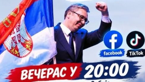 VIDIMO SE UŽIVO: Vučić večeras u 20 sati na Fejsbuku i TikToku - negde sa istoka Srbije!