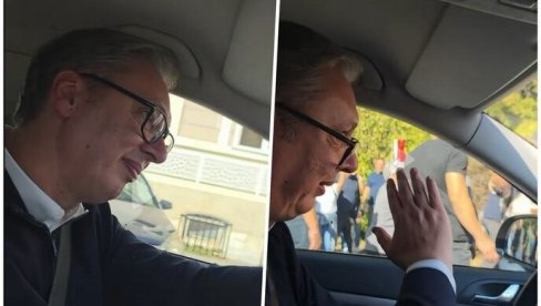 SAM ZA VOLANOM, NAROD U ČUDU: Vučić otkrio kako ljudi reaguju kad ga vide da vozi automobil (VIDEO)