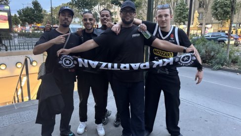 CEO SVET NAVIJA ZA PARTIZAN: Fantastična atmosfera pred početak utakmice u Parizu (VIDEO)