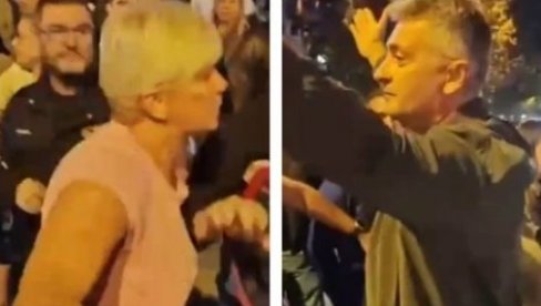 ILIJA SRDANOVIĆ ISPROVOCIRAO HAOS U NOVOM SADU: Blokader udario pesnicom u glavu aktivistkinju SNS (VIDEO)