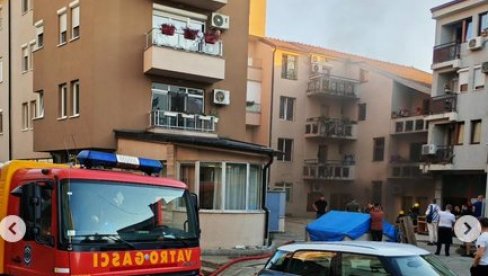 VATROGASCI NA TERENU: Gusti crni dim kulja iz stana u centru Lazarevca
