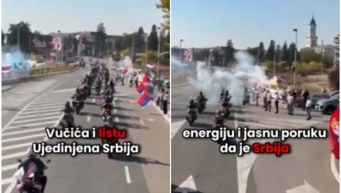 OBRENOVAC GRMEO UZ MOTORE I ZASTAVE: Bajkeri i građani poslali podršku Vučiću i „Ujedinjenoj Srbiji“