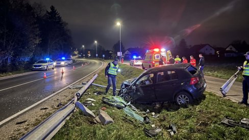 FILMSKA POTERA KOD LJUBLJANE: Smaknuo stub i isprevrtao se automobilom dok je bežao od policije