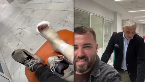 DIRLJIV SNIMAK IZ URGENTNOG: Coa slomio nogu, Čeda ga gura na bolničkom krevetu (VIDEO)
