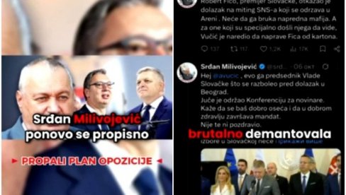 BRUKA I PROPALI PLAN OPOZICIJE! Milivojević tvrdio da Fico neće da dođe u Srbiju, on ih brutalno demantovao i podržao Vučića!