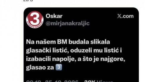 KO IH JE UCENIO? Blokaderu oduzet glasački listić zbog slikanja, zaokružio je svoje, ali...