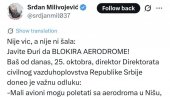 УХВАЋЕН У МАСНОЈ ЛАЖИ: Миливојевић измислио тајне летове и дигао лажну панику, реаговала и Брнабић (ФОТО)