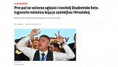 ХРВАТСКА И ЦРНА ГОРА СЛАВЕ ЛИДЕРА СТУДЕНТСКЕ ЛИСТЕ: Заједнички напори мрзитеља Србије уродили плодом!