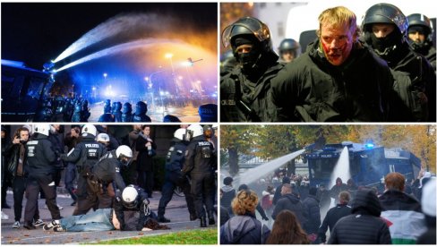 HAOS U 30 GRADOVA NEMAČKE: Vodenim topovima na demonstrante, stotine uhapšenih, povređeni policajci (FOTO/VIDEO)