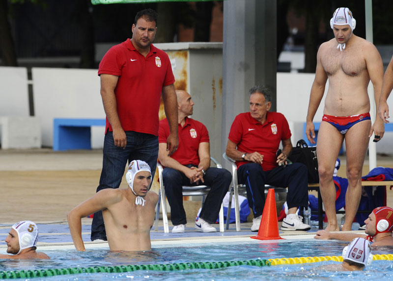 Српски ватерполисти са комбинованим тимом на Црну Гору