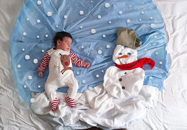 Беба спава, а мама ствара