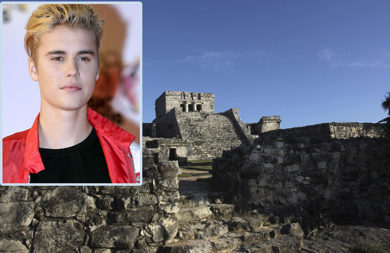 Џастин на мајанске рушевине хтео без гаћа