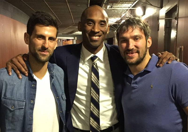 Ђоковић донео срећу Лејкерсима: Новак у друштву Брајанта и Овечкина