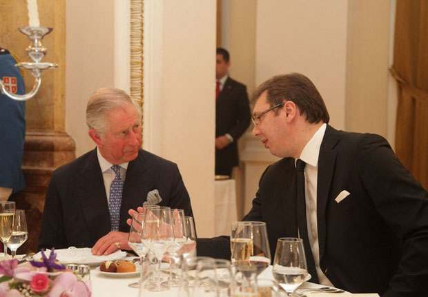 Премијер Србије: Дижем ову чашу за здравље принца од Велса и војвоткиње од Корнвола, за нашу заједничку добробит
