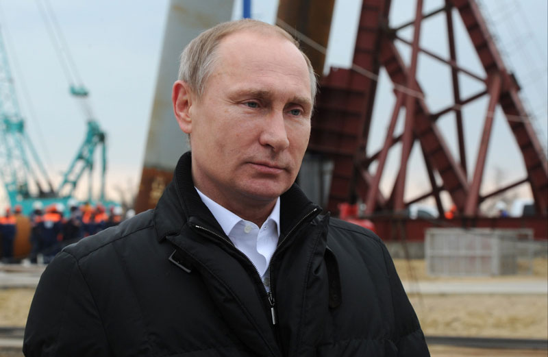 Путин на градилишту моста од Крима до Русије