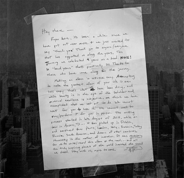 Писмо обожаваоцима као најава новог албума One Republic“