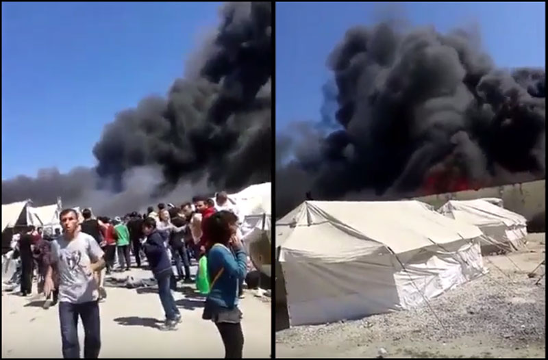 ВИДЕО: Пожар у избегличком кампу у Грчкој