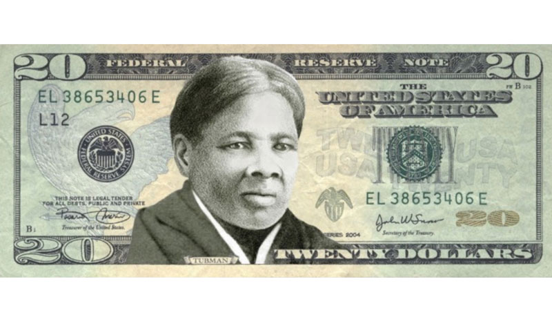 Црна жена на зеленој новчаници