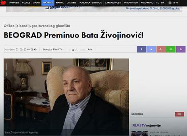 И у смрти повезао Југу
