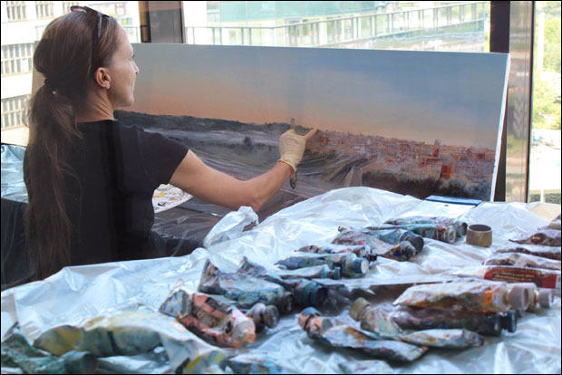 Немица прстима насликaла поглед на Београд