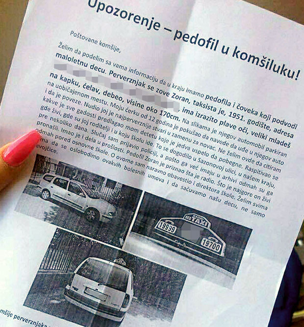 Отац маркирао педофила