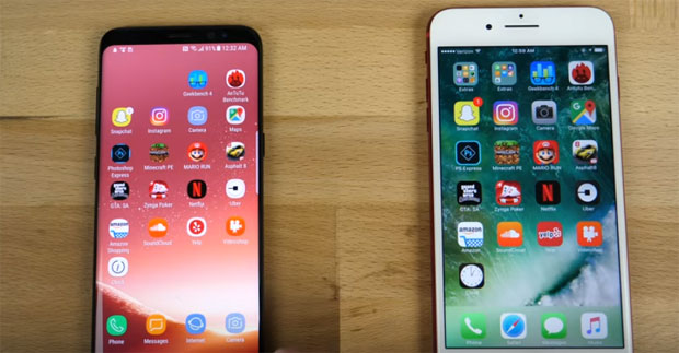 КО ЈЕ ЈАЧИ: Samsung Galaxy S8 против iPhone 7 Plus (ВИДЕО)