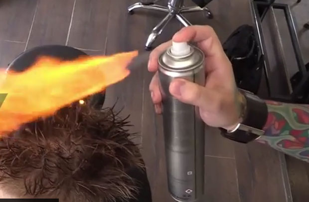 ВАТРЕНА ФРИЗУРА: Берберин из Русије “шиша” пламеном (ВИДЕО)