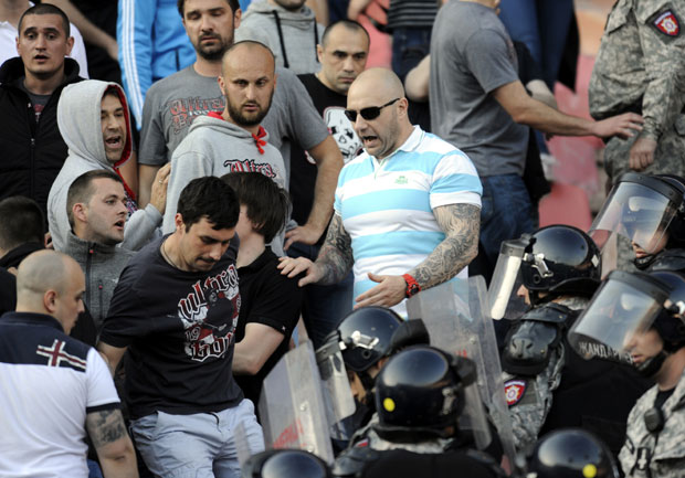 Богданов за време утакмице у полицији