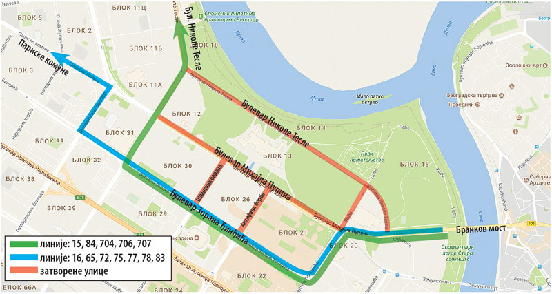 НАОРУЖАЈТЕ СЕ СТРПЉЕЊЕМ: Измене саобраћаја од 16 до 22 часа