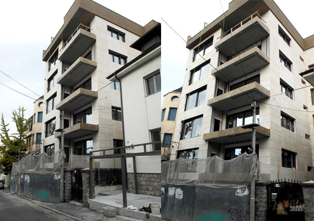 ЛУКСУЗ БЕЗ ПАПИРА: У Чиновничкој колонији озидана шестоспратница, ослоњена на суседне зграде