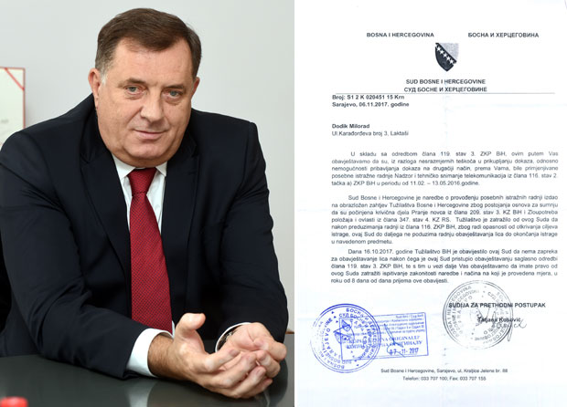 Додика три месеца прислушкивали