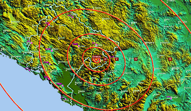 Потрес у Црној Гори, код Плава, тресло се  у Косовској Митровици, а осетило се и у Београду