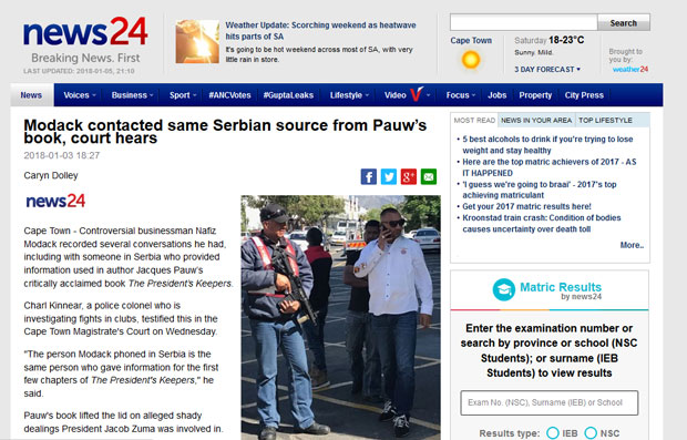 Јужноафрички портал: Контроверзни бизнисмен звао некога из Србије?