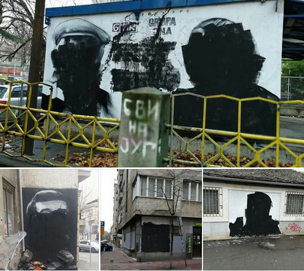 МУРАЛИ “ГРОБАРА” НЕСТАЛИ ПРЕКО НОЋИ: Црном фарбом на црно-беле идоле