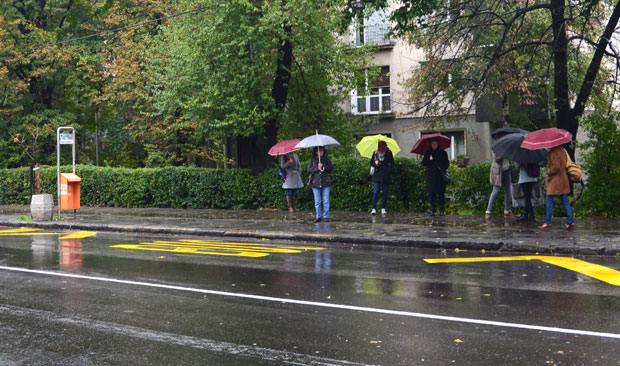 Чекање превоза под печурком