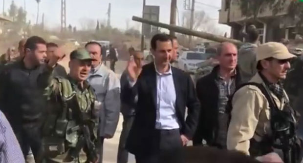 ВИДЕО: Асад посетио војнике на фронту, дочекали га скандирањем